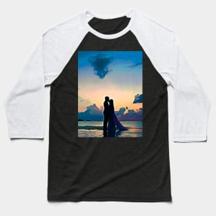 Couples wedding on beach Oil Painting Art Baseball T-Shirt